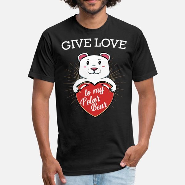

give love to my polar bear cute gift t shirt men sunlight cotton euro size s-3xl clothes sunlight breathable summer slim shirt