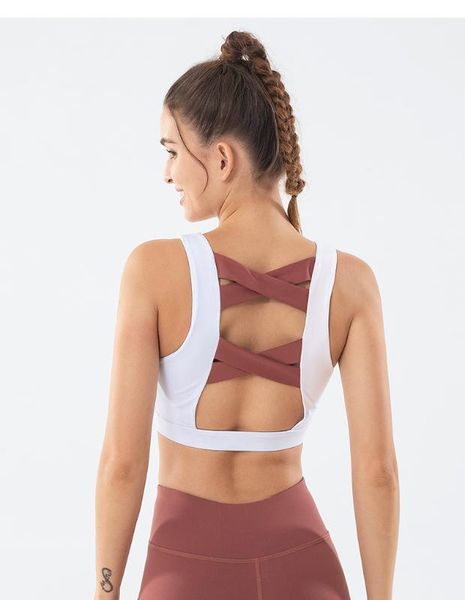 

sports bra women gym brassiere sport fitness shakeproof tank push up yoga bra padded sports breathable active wear, White;black