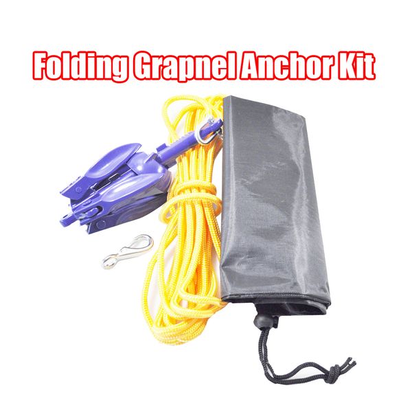 

portable kayak anchor with marine rope, storage bag, folding anchor set