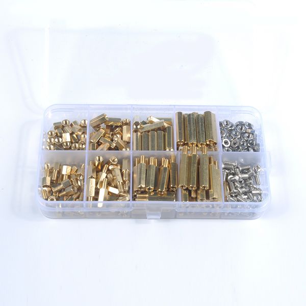 

300pcs box-packed hexagon copper column screws combination high connection strength screws