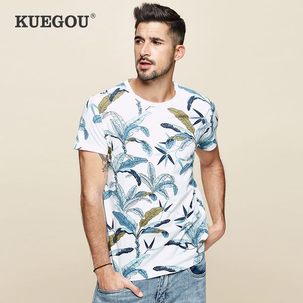 

kuegou 2020 summer 100% cotton white t shirt men tshirt brand t-shirt short sleeve tee shirt fashion streetwear clothes 8642, White;black