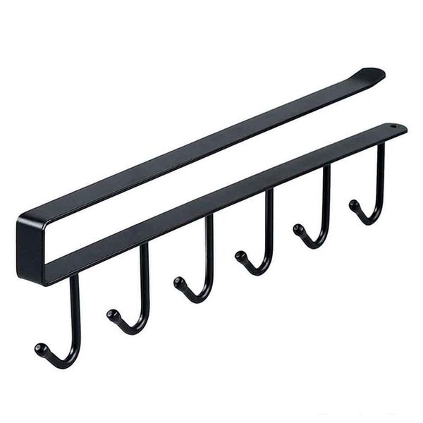 

rustproof 6 hook hanging rack under shelf kitchen organizer durable cupboard