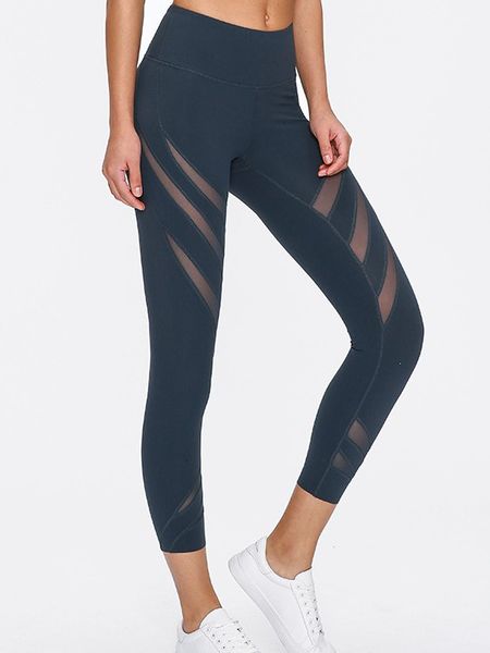 

lu-35 high waist women yoga pushing limits fast and fierce crop sports align elastic fitness leggings slim running gym seven points pants, White;red