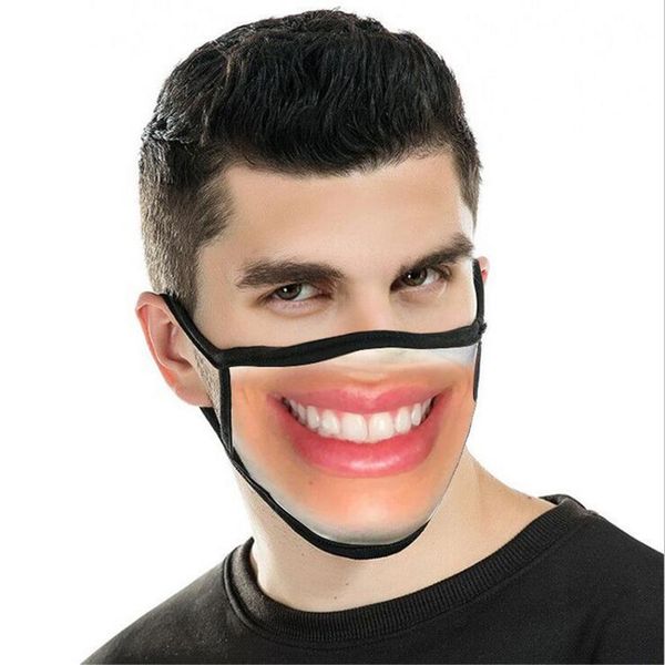 

3d печать human face mask взрослые шутки funny face spoof expression пыле рот обложка хлопок мода против пыли защитные маски