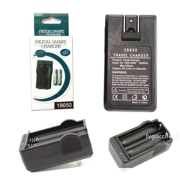 

universal 18650 battery charger dual slot chargers eu plug wholesale usb charging for rechargeable li-ion battery with retail package