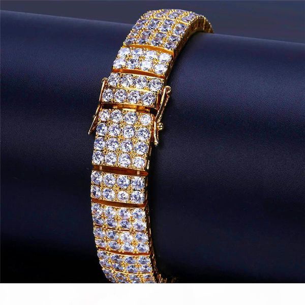 

hiphop кубинский шарнирные цепи для мужчин роскошные циркон браслеты мода хип-хоп браслет мужской марка позолоченные ювелирные изделия 2019, Black