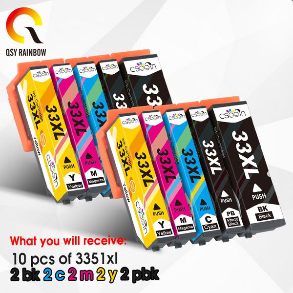 

ink cartridges 10pcs 33xl t3351 t3361 t3362 t3363 t3364 compatible cartridge for xp900 xp7100 xp530 xp630 xp635 xp830 xp540 xp640