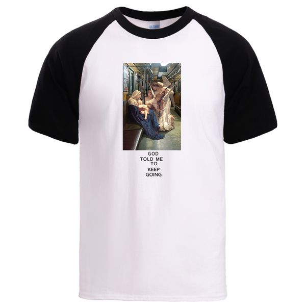 

virgin mary mens tshirts 2020 new arrival cotton fashion male raglan sleeve male loose fit casual loose tshirts tees