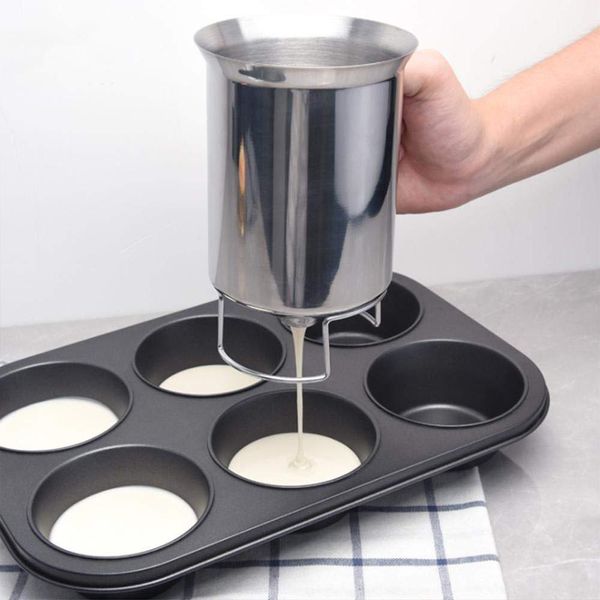 Dispenser per pasta per pancake da 900 ml Dispenser per pastella in acciaio inossidabile Strumenti per pasticceria per la cottura di torte Cialde Gadget Accessori per la cucina