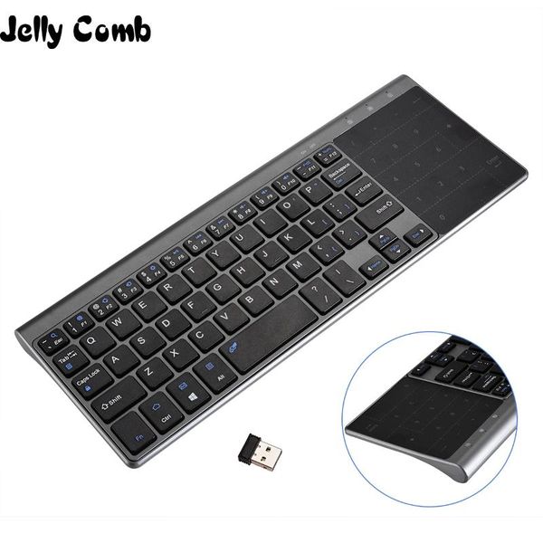 

jelly comb wireless keyboard with number touchpad for notebook pc smart tv yr thin usb wireless mini keyboard spanish russian