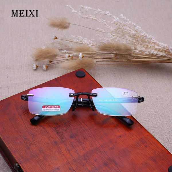 

sunglasses rimless metal frame aspherical resin ultralight hmc coating reading glasses boxed women men eyewear +1.0 1.5 2 2.5 3 3.5 4, White;black