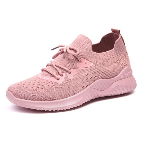 

women casual shoes fashion breathable walking mesh lace up flat shoes sneakers women 2020 tenis feminino pink black white