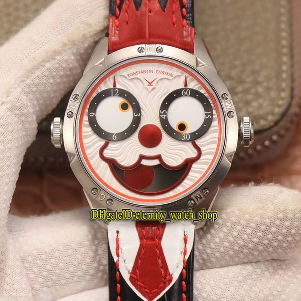 

twf v3s upgrade version konstantin chaykin true moon phase joker dial nh35a automatic mens watch cnc steel case tie pattern strap watches, Slivery;brown