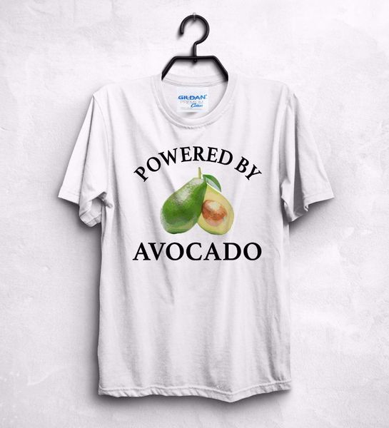 

very popular style t-shirt short sleeve cool casual powered by avocado zoella diet food gymer fitness festival gluten t shirt