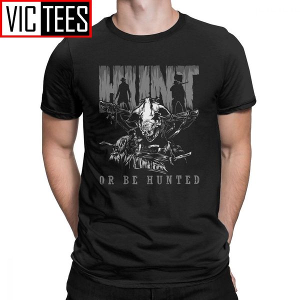 

hunt showdown hunt or be hunted t shirt for men pure cotton vintage t-shirt zombies game tee shirt short sleeve