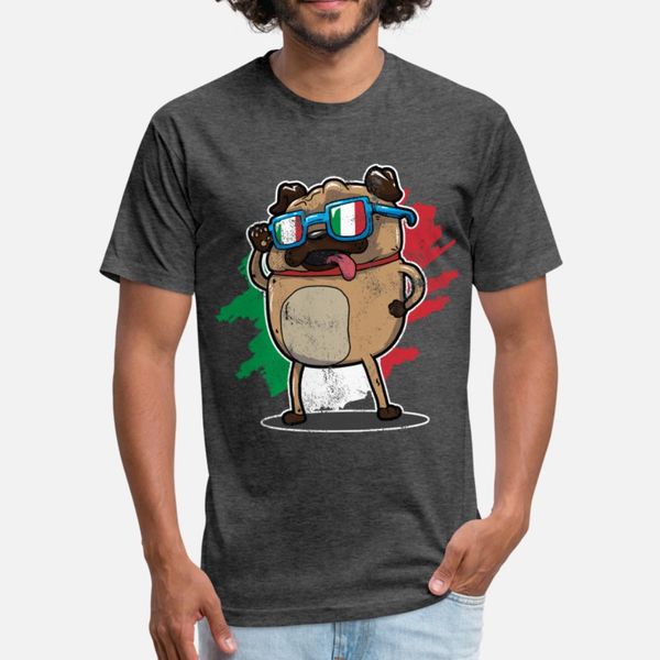 

итальянский флаг мопс футболка мужчины сыпучие tee shirt круглым воротом основная твердая сыпучие смешной summer style outfit