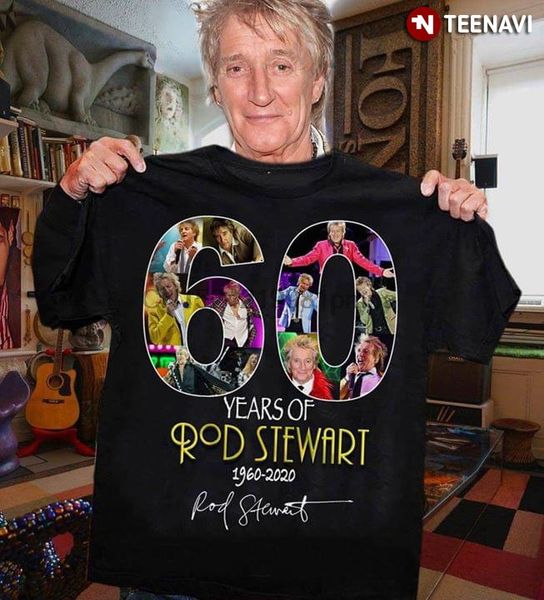 

мужчины t shirt 60 years of rod stewart 1960-2020 женщин футболки