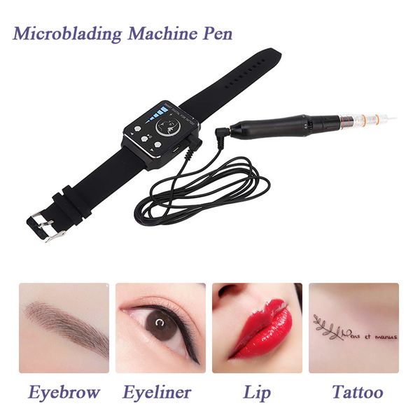 Pen Máquina profissional Microblading Swatch Digital Tattoo Rotary Machine Gun para a composição permanente bordado 3D sobrancelha Lip PMU Supplies