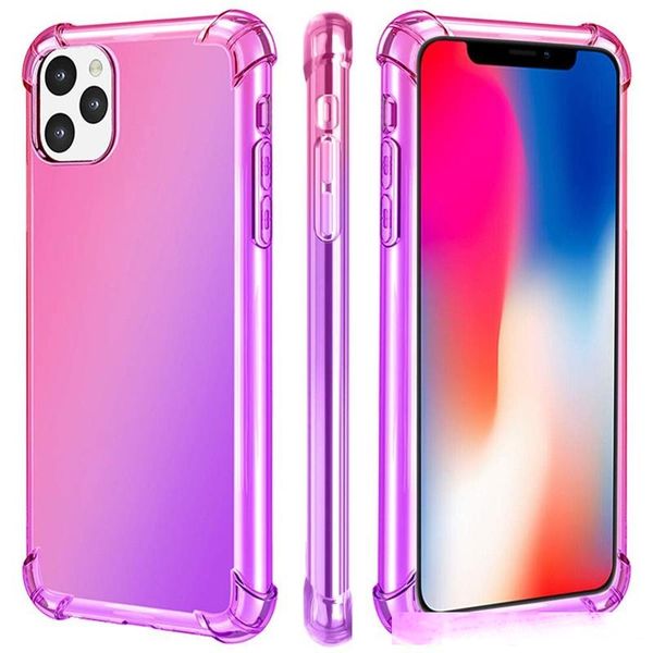 

gradient colors anti shock airbag clear cases for iphone 11 pro max xr xs 8 7 plus 6s for samsung s10 s9 note9 note10
