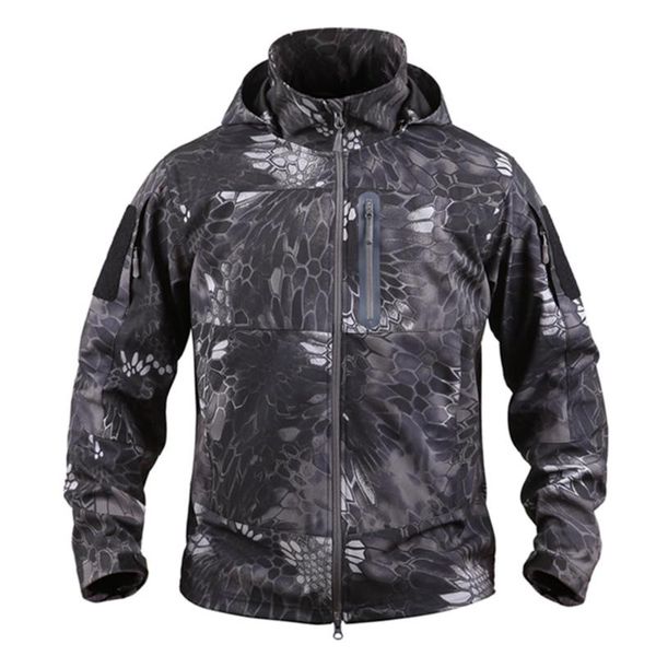 

2020 new outdoor sport hiking tactical jacket men's clothing camping hiking softshell windproof warm coat hunt clothes, Blue;black