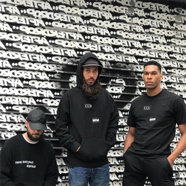 

18fw split box logo tee disassemble stitching short sleeve men and women tide black and white t-shirt hfbytx212, White;black