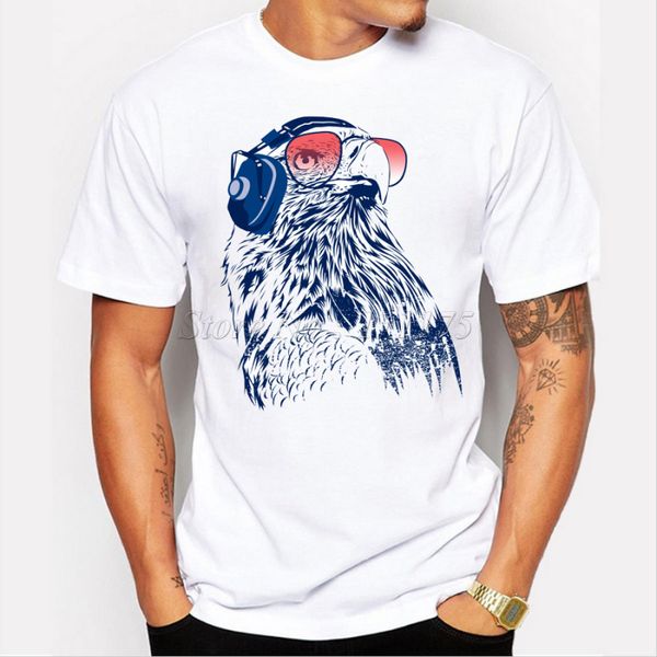 

2019 men's dj owl print fashion t shirt cool short sleeve tees t223