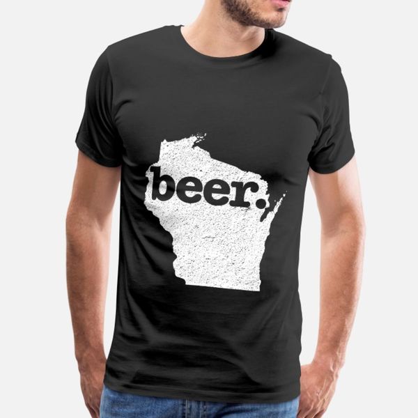 

wisconsin state beer t shirt men designs cotton round neck costume fitness breathable summer standard shirt
