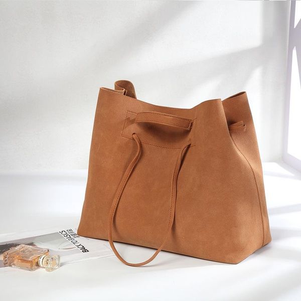 

casual Matte leather buckets bag for women handbags pu shoulder messenger bags large capacity totes lady purses