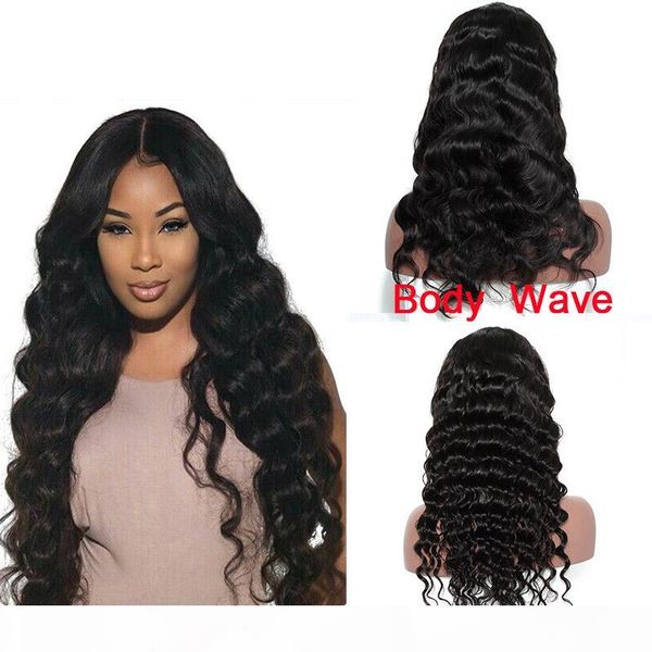 

pre plucked brazilian human hair lace front wigs for black women body wave loose wave natural hairline wigs natural color selling items
