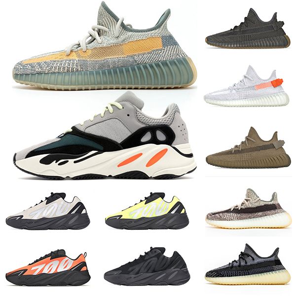 

kanye west israfil men women running shoes cinder tail light zebra static 700 wave runner inertia sneakers sports size 36-48