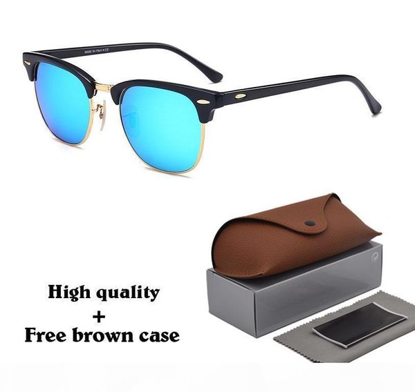 

8 color choices brand designer sunglasses men women travel sun glasses driving glasses glass lens with retail cases and box, White;black