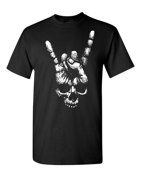 

skeleton rock sign rocker halloween men 2019 brand clothing tees casual male selling t shirt casual t shirt