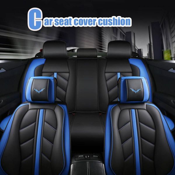 

luxury sports racing car seat covers pu leather automotive seat cushion protector for 5 car interior accessories