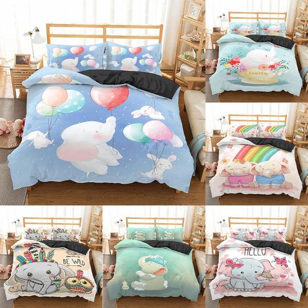 

homesky 3d cartoon elephant bedding set for kids cute animal duvet cover set king  size quilt cover comforter