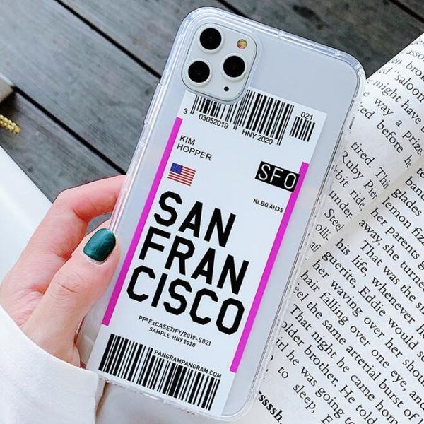 

cgjxs50pcs phone case 27 patterns creative air tickets couple soft case for iphone 7 8 xr xs 11 pro max plus protective case