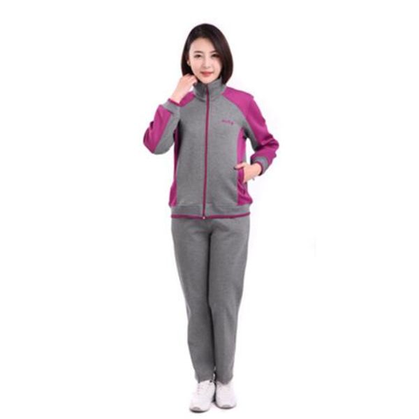 

middle-aged sports suit female 2020 spring autumn casual two-piece large size ladies suit fashion women sports sweatshirts 5xl, Gray