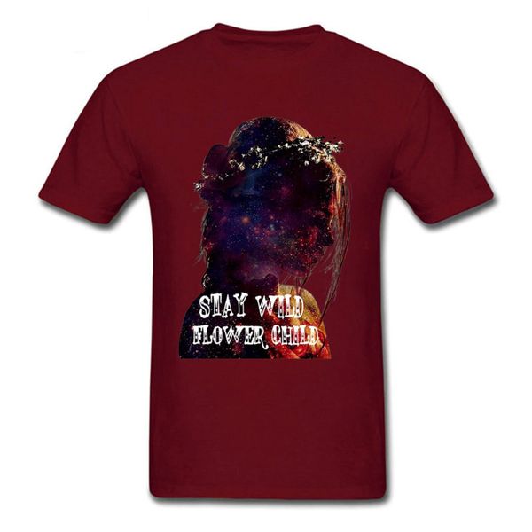

stay wild flower child brand graphic tee shirt crew neck 100% хлопок young t shirt мужчины весна мода одежда рубашка крупногабаритные