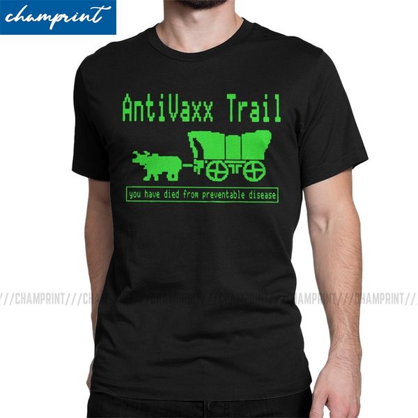 

antivaxx trail you have died of preventable disease t-shirt for men oregon trail retro video game tee shirt round neck t shirts