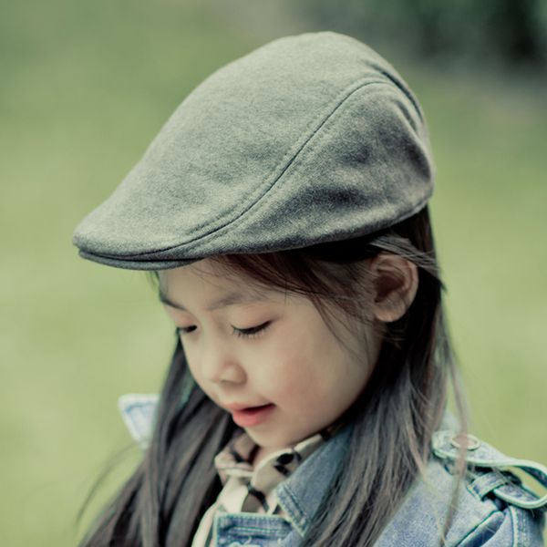 

2020 new fall winter cotton kids beret children gorras planas cap boinas masculinas flat caps boys girls hats, Blue;gray