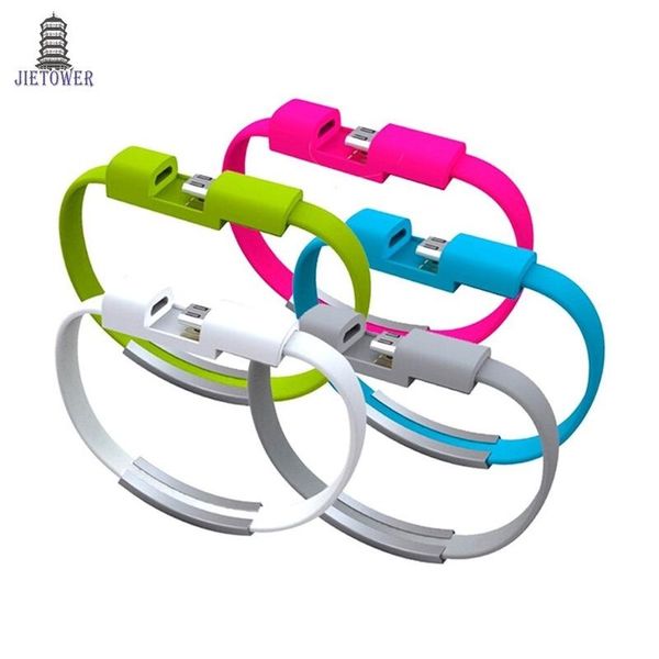 

500pcs/lot portable noodle usb charger cable sync data bracelet wrist band charger for samsung galaxy htc lg