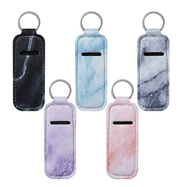 

neoprene lipstick holder keychain for women keyring lipstick bag jewelry gift accesories black blue gray purple, Silver