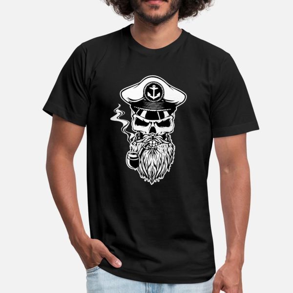 

skull skipper smoking captain anchor pipe t shirt men loose short sleeve crew neck cool loose comfortable spring normal shirt