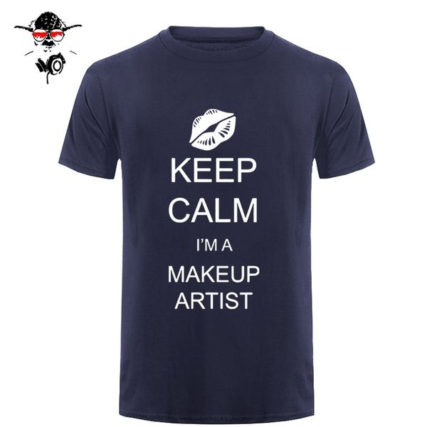 

black style fashion crew neck keep calm i am a makeup artist short-sleeve t shirts
