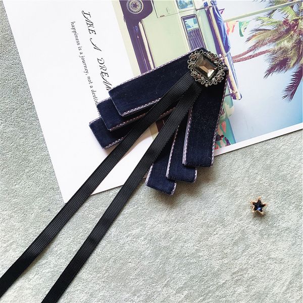 

handmade women's college style retro collar bow tie white shirt sweet bowtie uniform sweet necktie brooch clothing accessories, Blue;purple