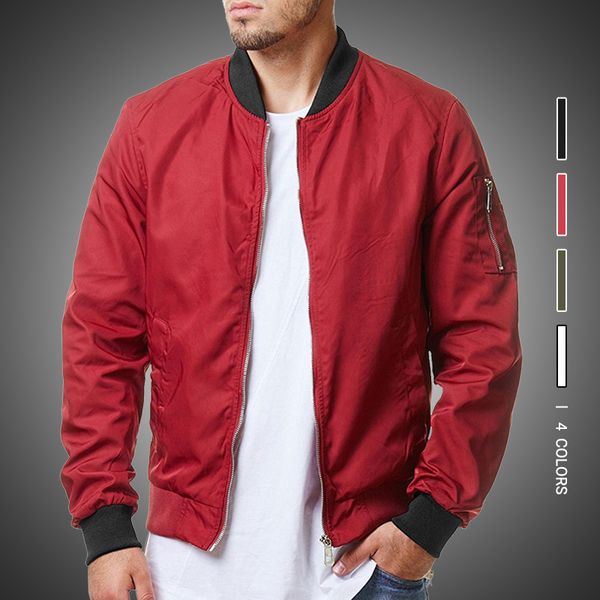 

2020 autumn winter jackets mens sportswear stand collar slim jackets male bomber jackets man military baseball coats clothing, Black;brown