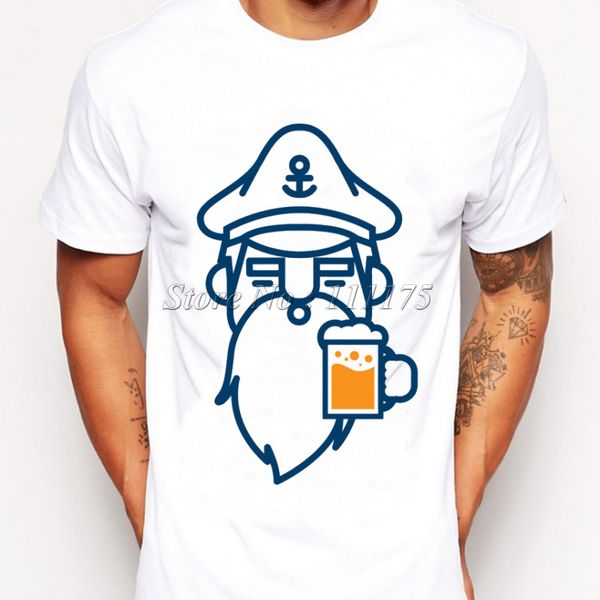 

2019 men fashion beer man design t shirt novelty beard printed gentleman custom printed short sleeve tees