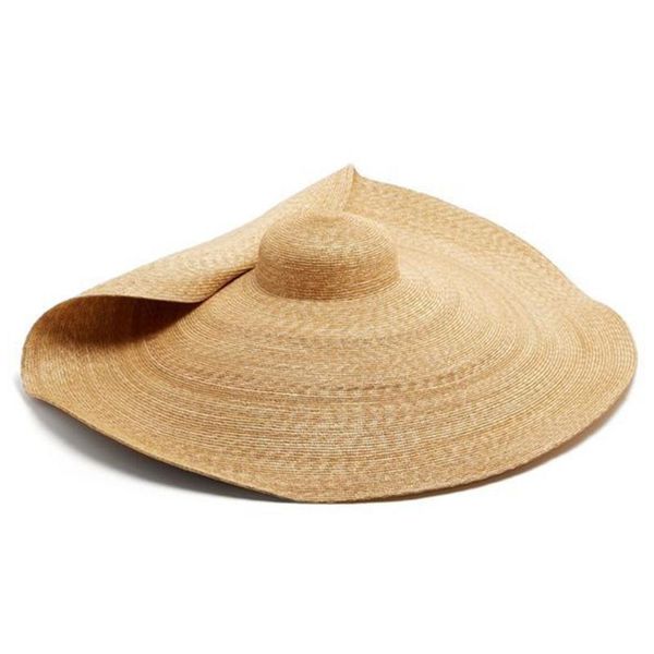 

80cm fashion beach straw simple foldable solid summer decoration uv protection women sun hat large wide brim outdoor travel, Blue;gray