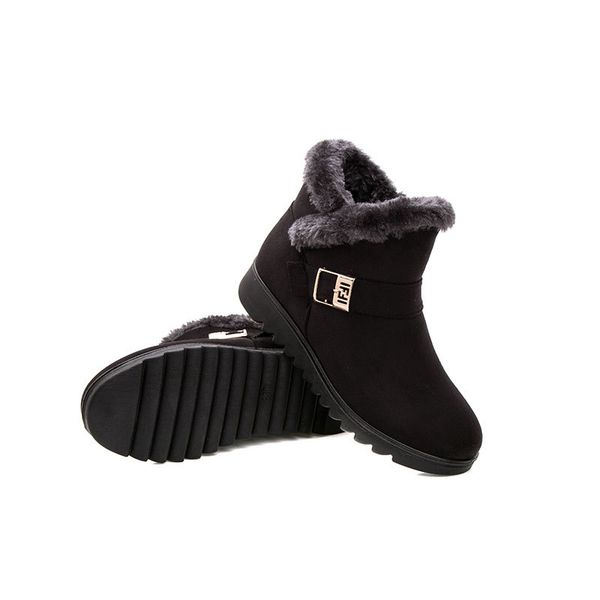 

2020 new style old beijing cloth shoes womens large size warm cotton boots middle-aged snow boots female mom shoes cotton-padded shoes, Black