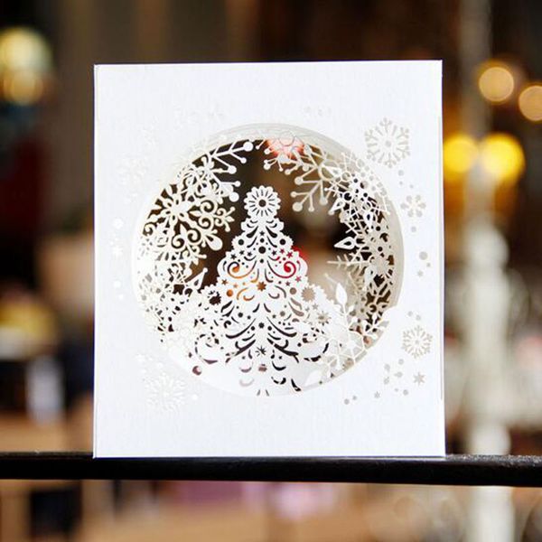 

greeting cards 3/10pcs creative xmas gift chirstmas invitation card 3d gteeting snowflake festival blessed postcard year party supply