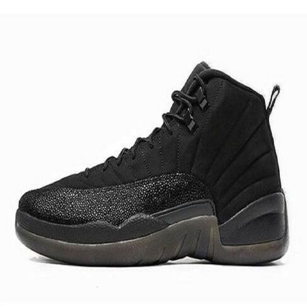 

new jumpman 12s winterized wntr gym red michigan mens basketball shoes the master flu game taxi 12 men sport sneakers trainers shoe us 7-13, Black